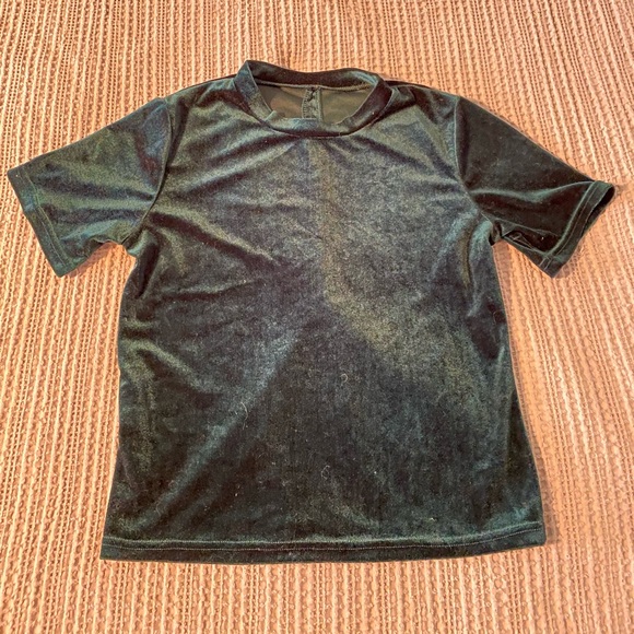 Green Velvet Mock Neck - Picture 4 of 6